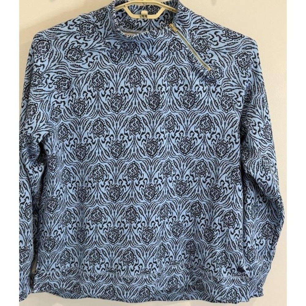 Lilly Pulitzer Luxletic XL Go Your Own Wave Playa Bonita Pullover Zip Sweatshirt